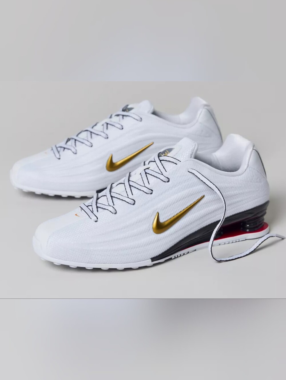 NEW!!! Nike Women's Shox Z Sneakers, Color: White/Varsity Red-Metallic, Size 9.5